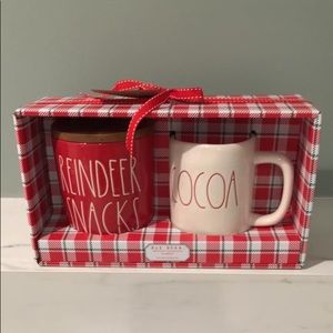 Rae Dunn reindeer snacks cellar set